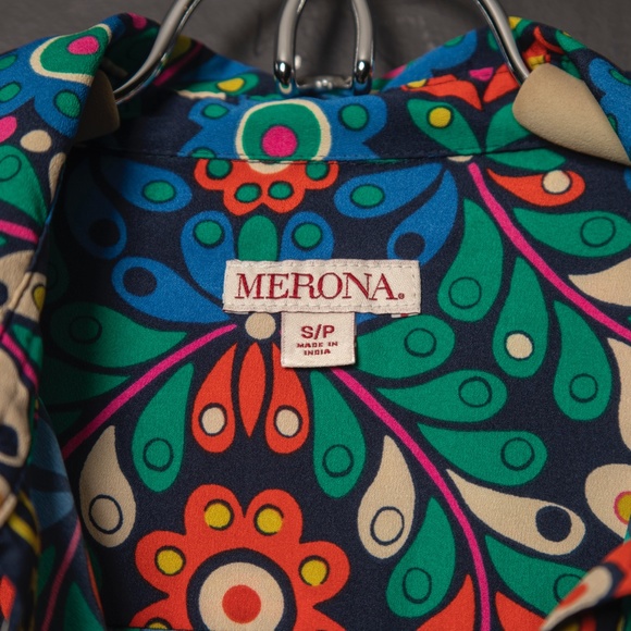 Merona Floral Blouse Sz Small - Picture 2 of 4